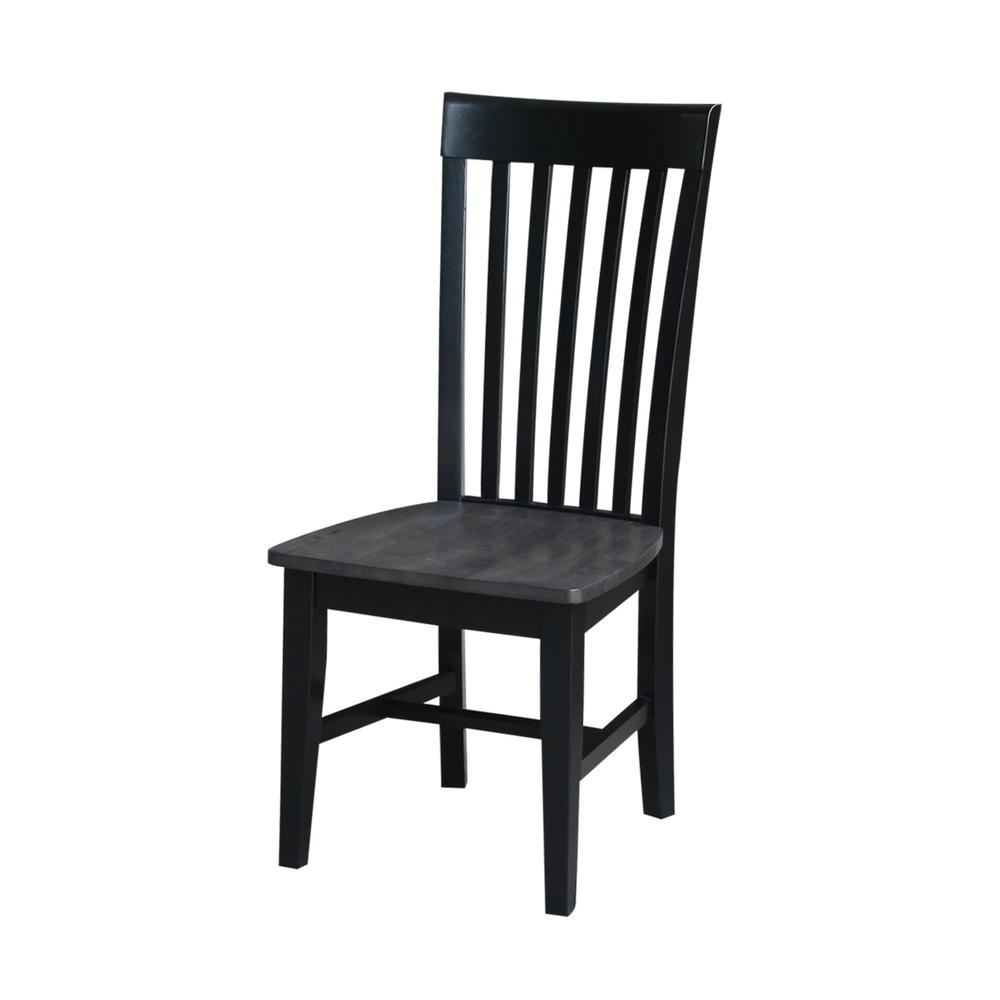 Set of Two Cosmo Tall Mission Chairs, Coal-Black/washed black. Picture 1