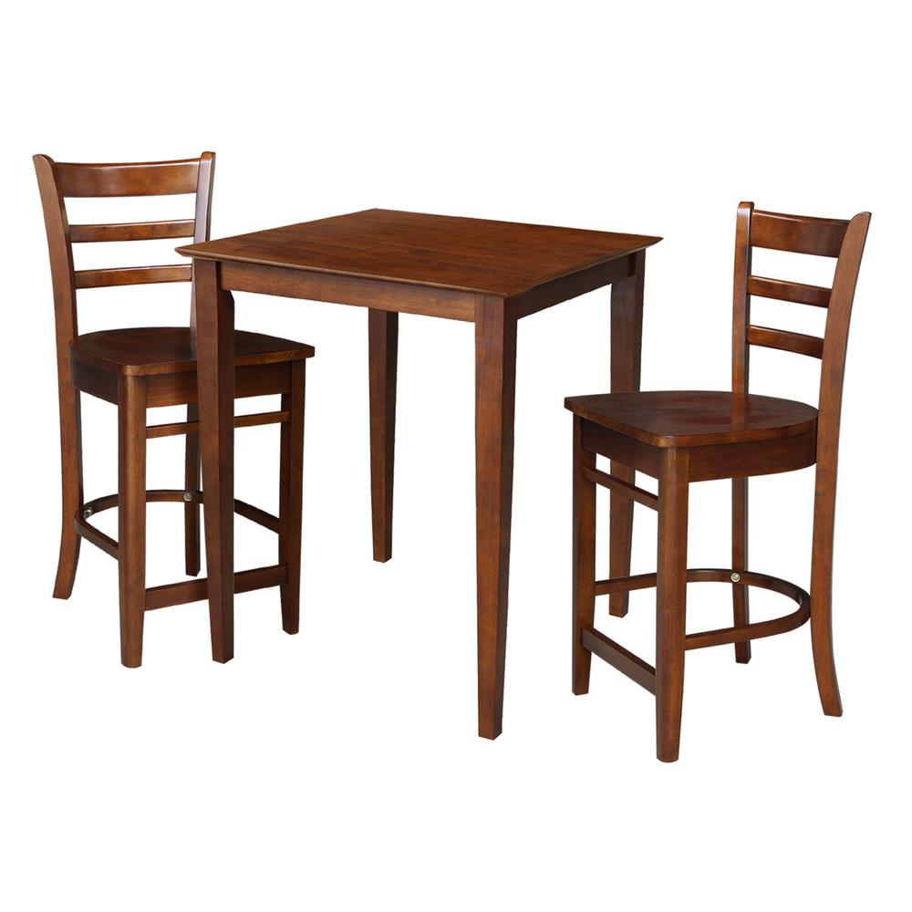 30" x 30" Counter Height Table with 2 Emily Counter Height Stools - 3 Piece Set. Picture 2
