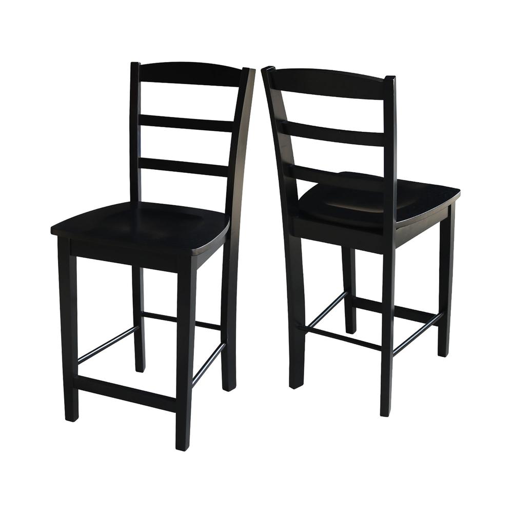 Madrid Counter height Stool - 24" Seat Height, Black. Picture 7