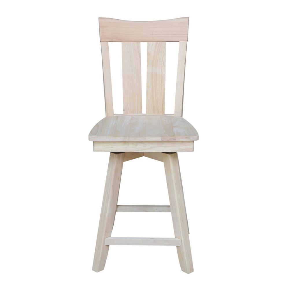 Ava Counter height Stool - With Swivel And Auto Return - 24" Seat Height, Unfinished. Picture 6