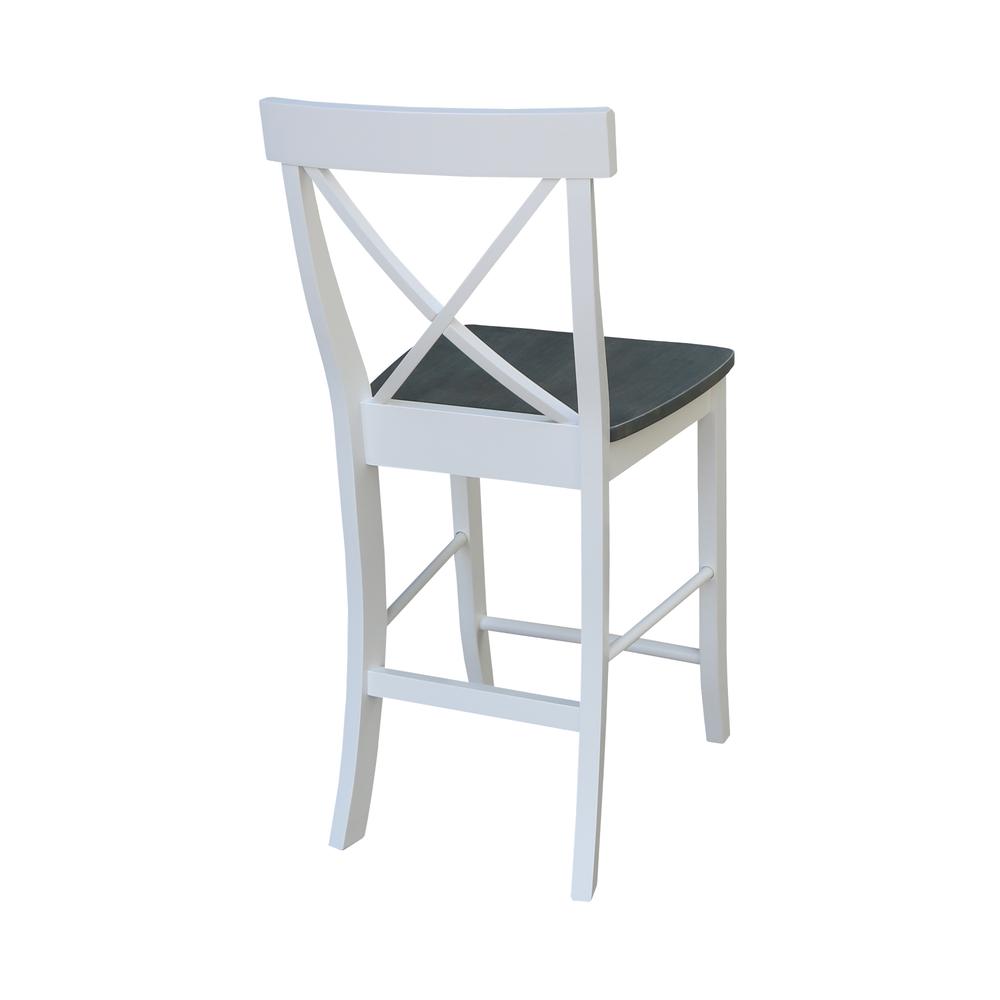 X-back Counterheight Stool - 24" Seat Height, White/Heather Gray. Picture 9