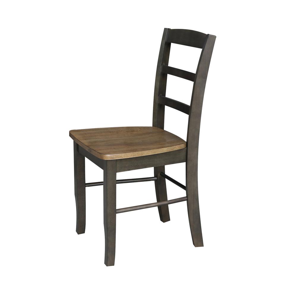 Madrid Ladderback Chairs - Set of 2, Hickory/Washed Coal. Picture 8