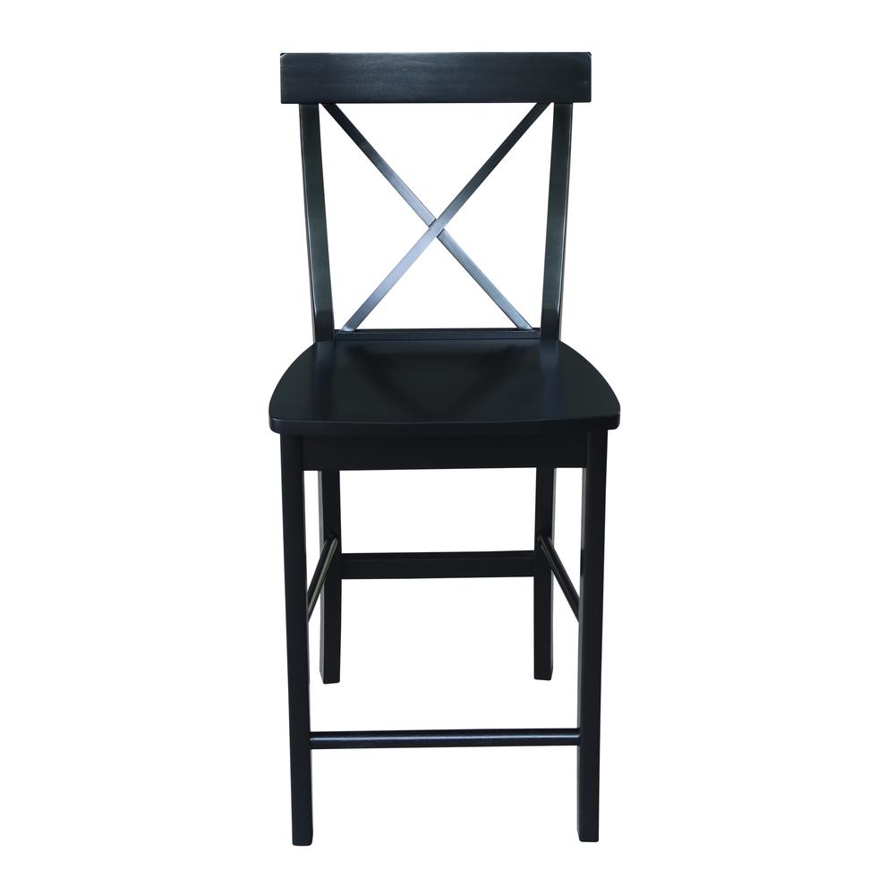 X-Back Counter height Stool - 24" Seat Height, Black. Picture 5