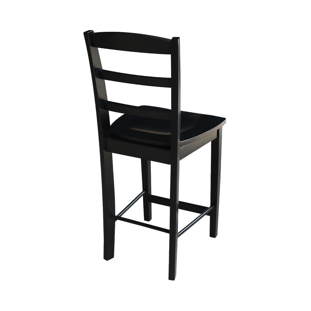 Madrid Counter height Stool - 24" Seat Height, Black. Picture 10