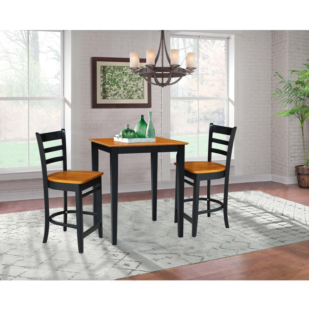 30" x 30" Counter Height Table with 2 Emily Counter Height Stools - 3 Piece Set. Picture 1