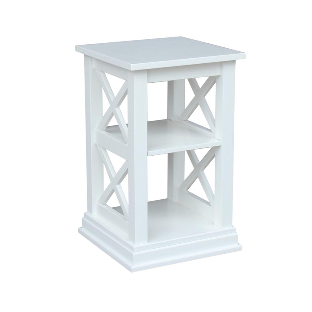 Hampton Accent Table With Shelves, White. Picture 5