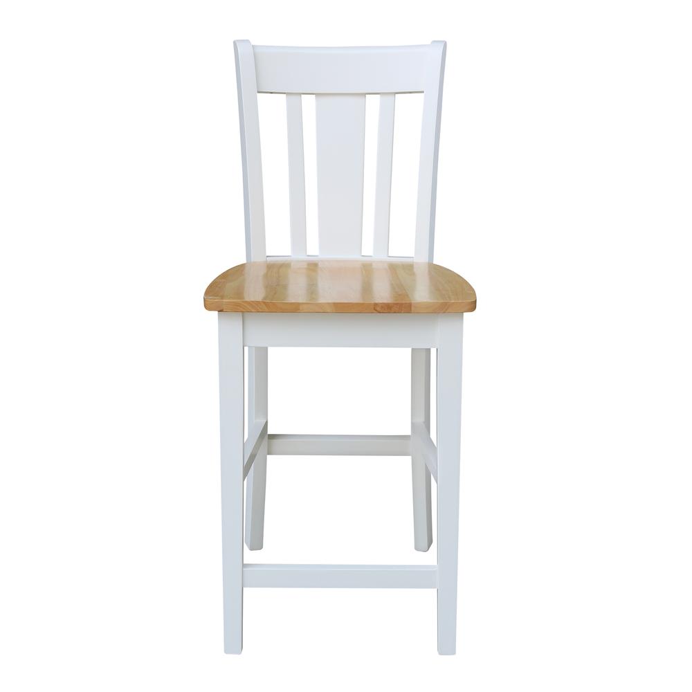 San Remo Counterheight Stool - 24" Seat Height, White/Natural. Picture 5