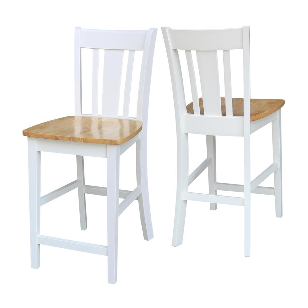 San Remo Counterheight Stool - 24" Seat Height, White/Natural. Picture 4