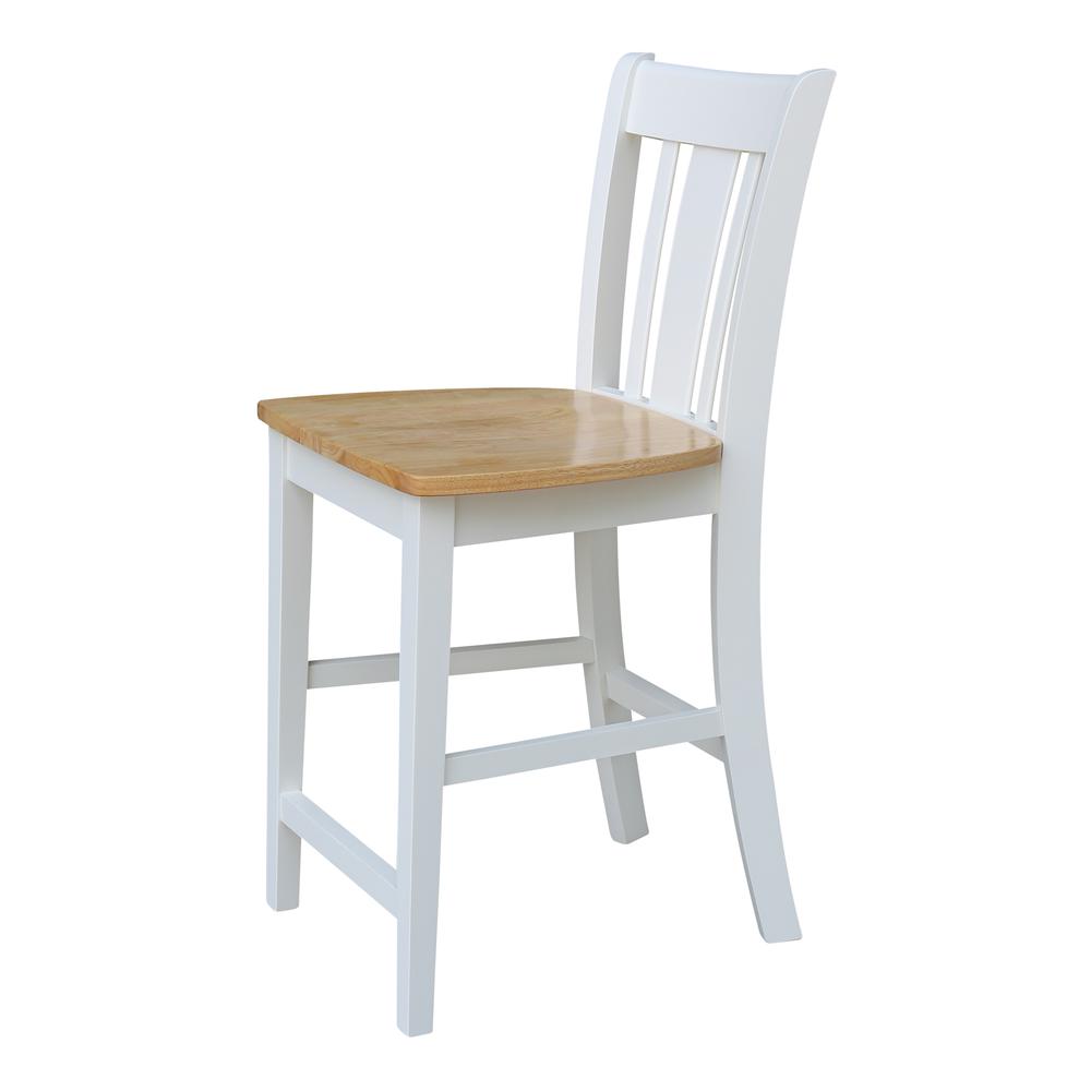 San Remo Counterheight Stool - 24" Seat Height, White/Natural. Picture 6
