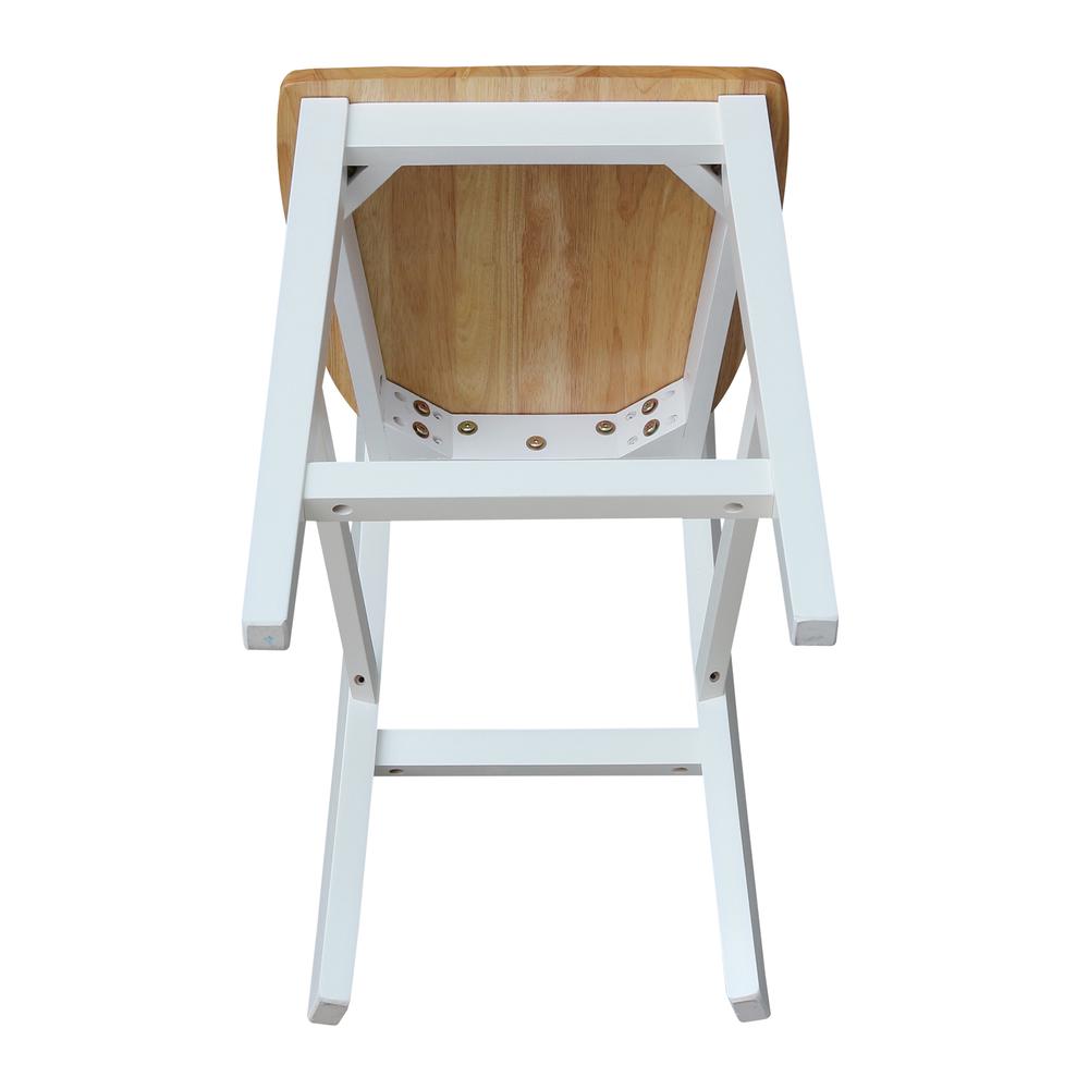 San Remo Counterheight Stool - 24" Seat Height, White/Natural. Picture 7