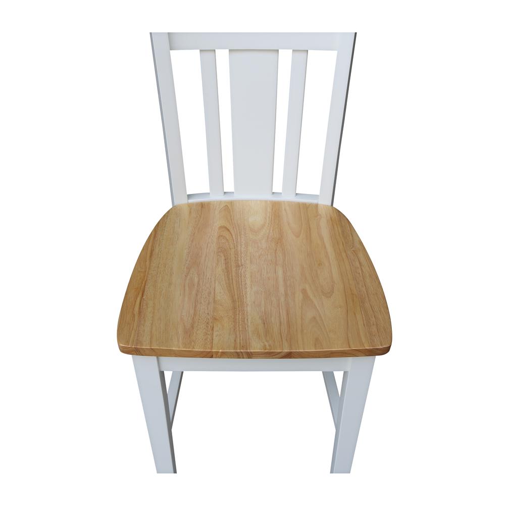 San Remo Counterheight Stool - 24" Seat Height, White/Natural. Picture 8