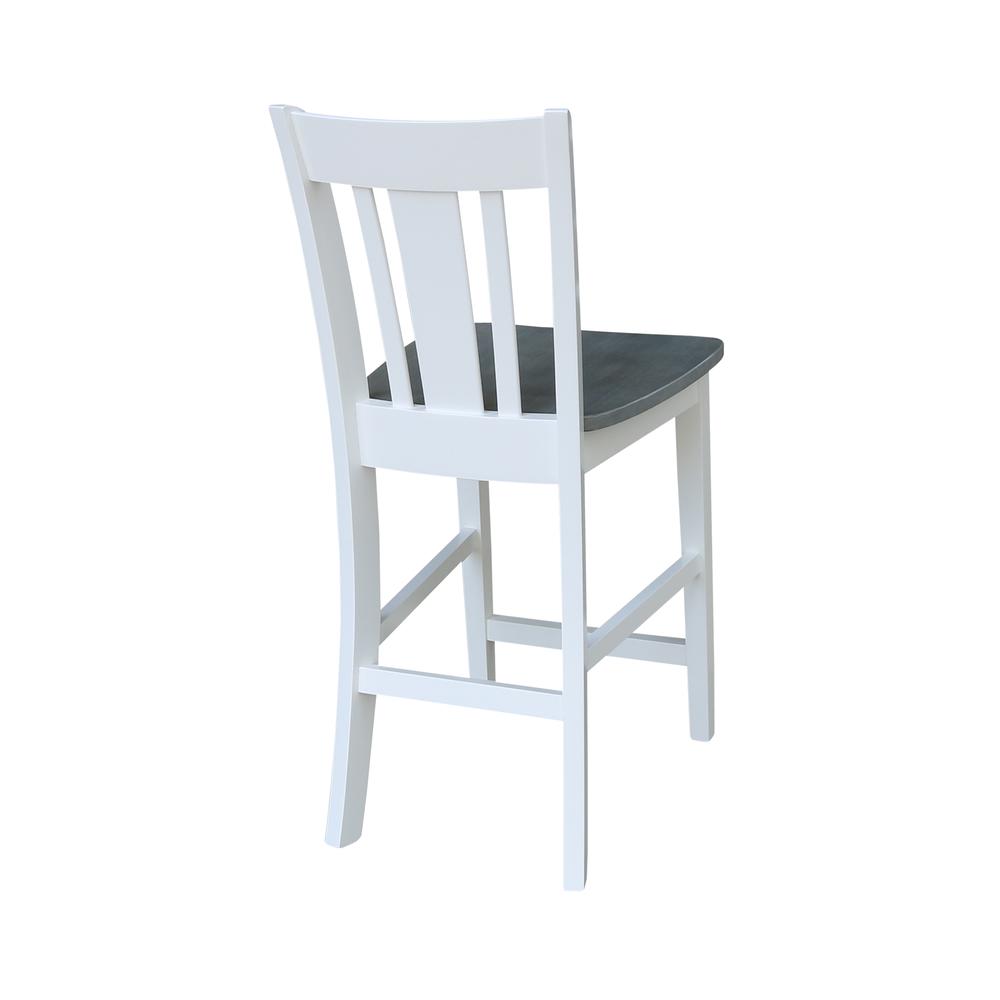 San Remo Counterheight Stool - 24" Seat Height, White/Heather Gray. The main picture.