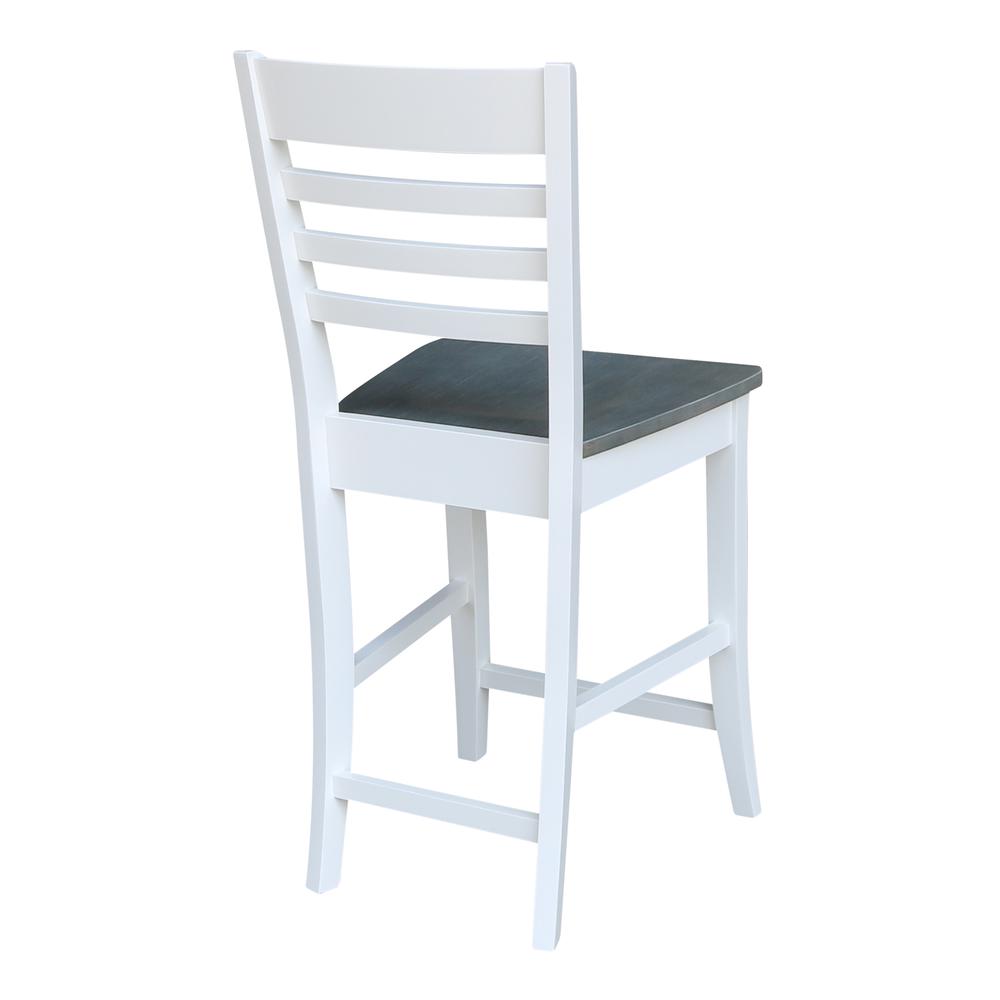 Roma Counter height Stool - 24" Seat Height, White/Heather gray. The main picture.