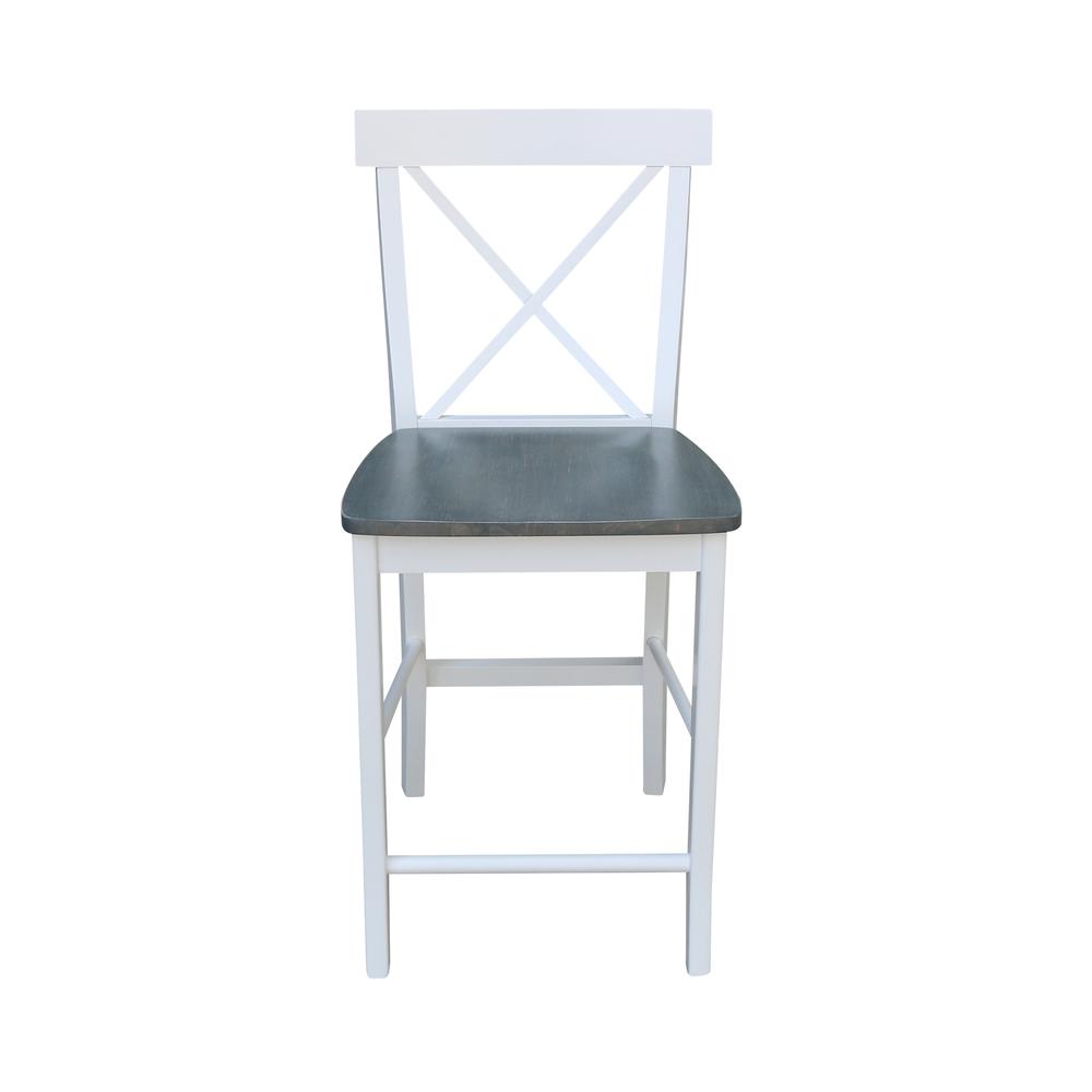 X-back Counterheight Stool - 24" Seat Height, White/Heather Gray. Picture 5