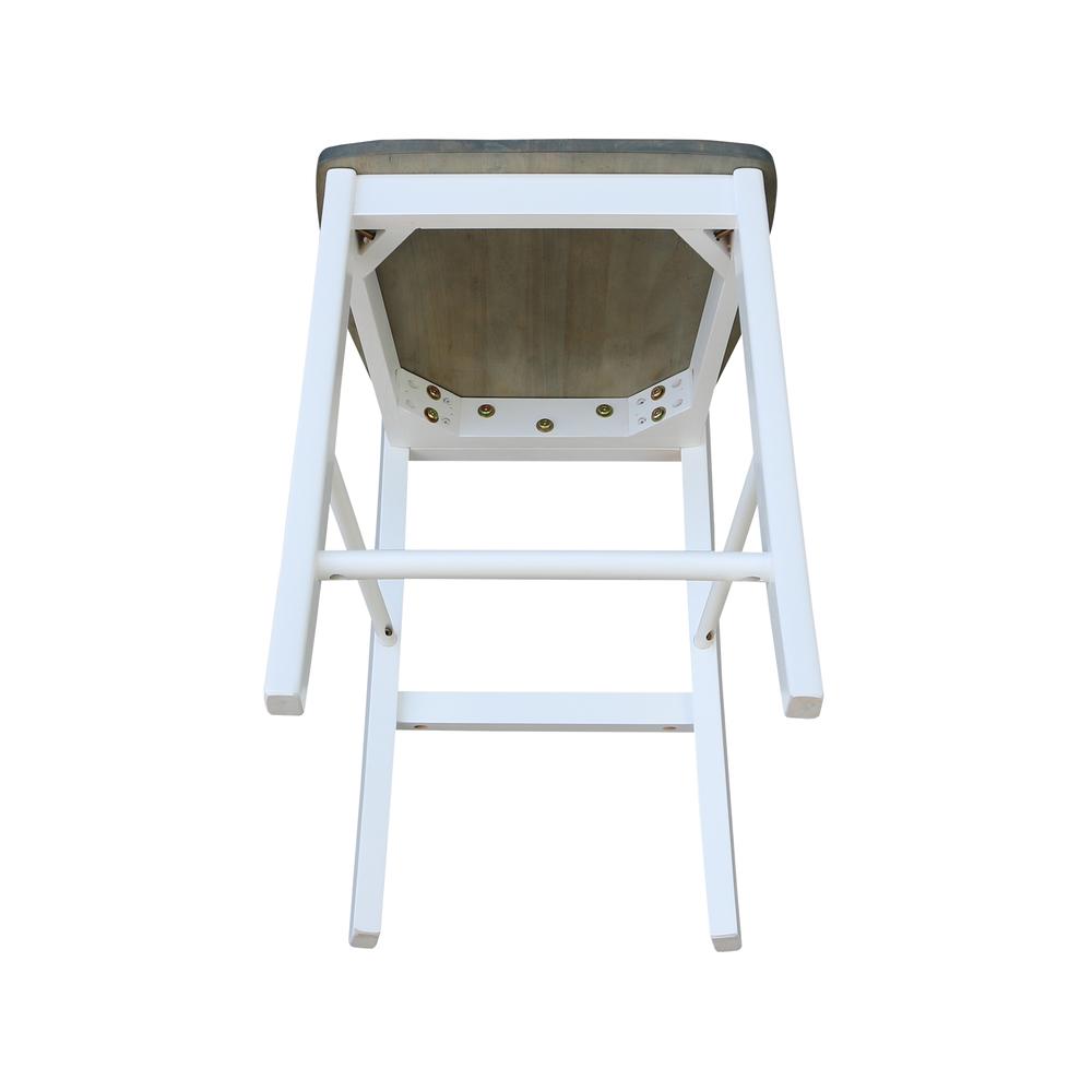 X-back Counterheight Stool - 24" Seat Height, White/Heather Gray. Picture 7