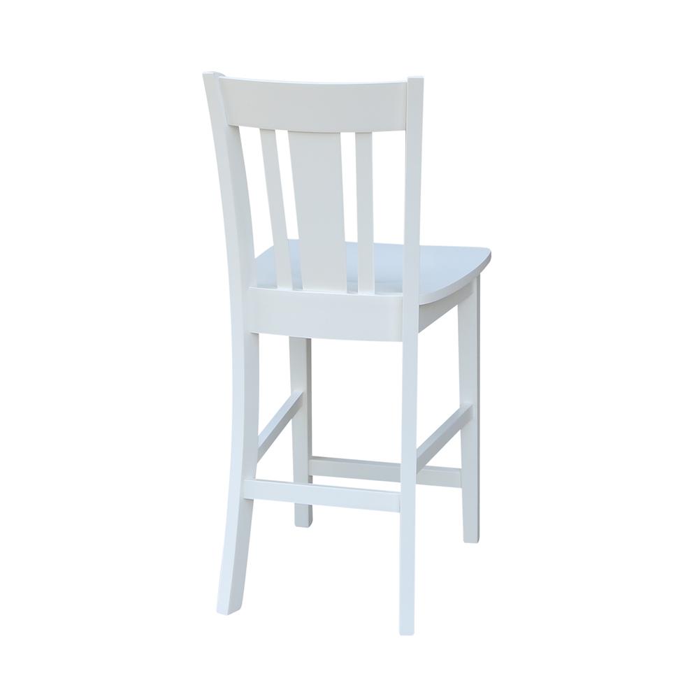 San Remo Counter height Stool - 24" Seat Height, White. The main picture.