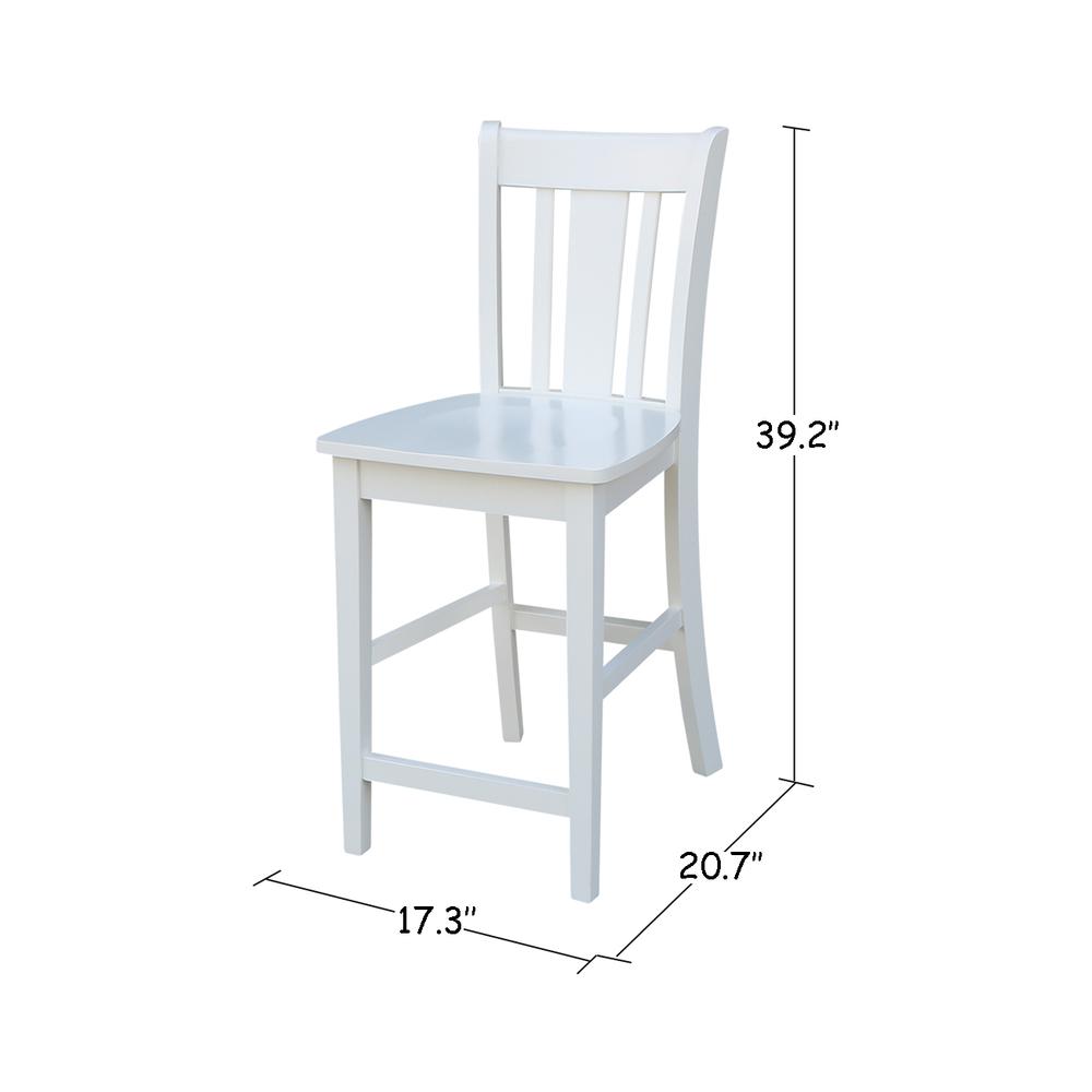 San Remo Counter height Stool - 24" Seat Height, White. Picture 2