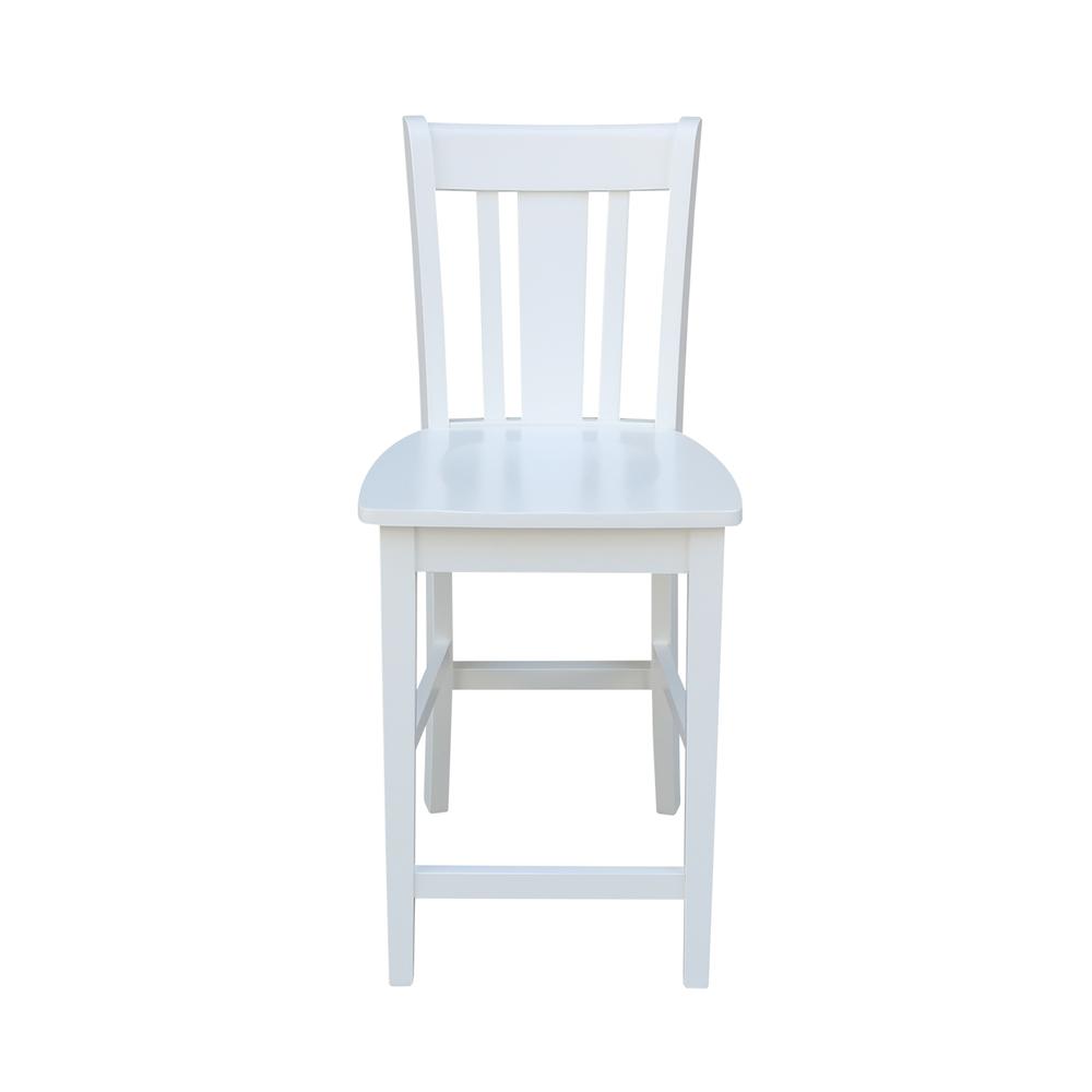 San Remo Counter height Stool - 24" Seat Height, White. Picture 4