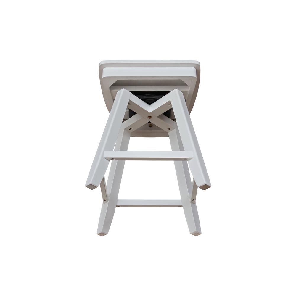 San Remo Counter Height Stool with 24 in. H Swivel Seat in White. Picture 11