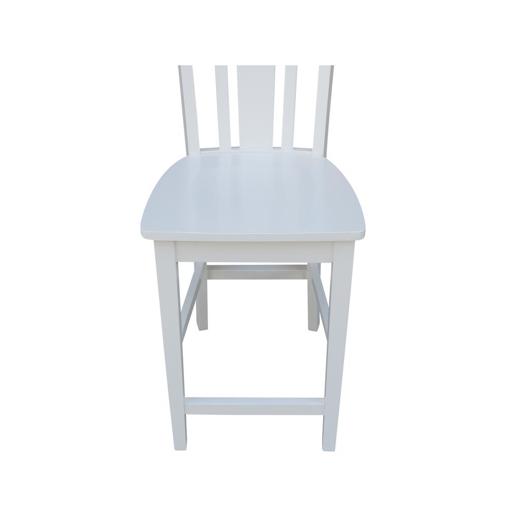 San Remo Counter height Stool - 24" Seat Height, White. Picture 8