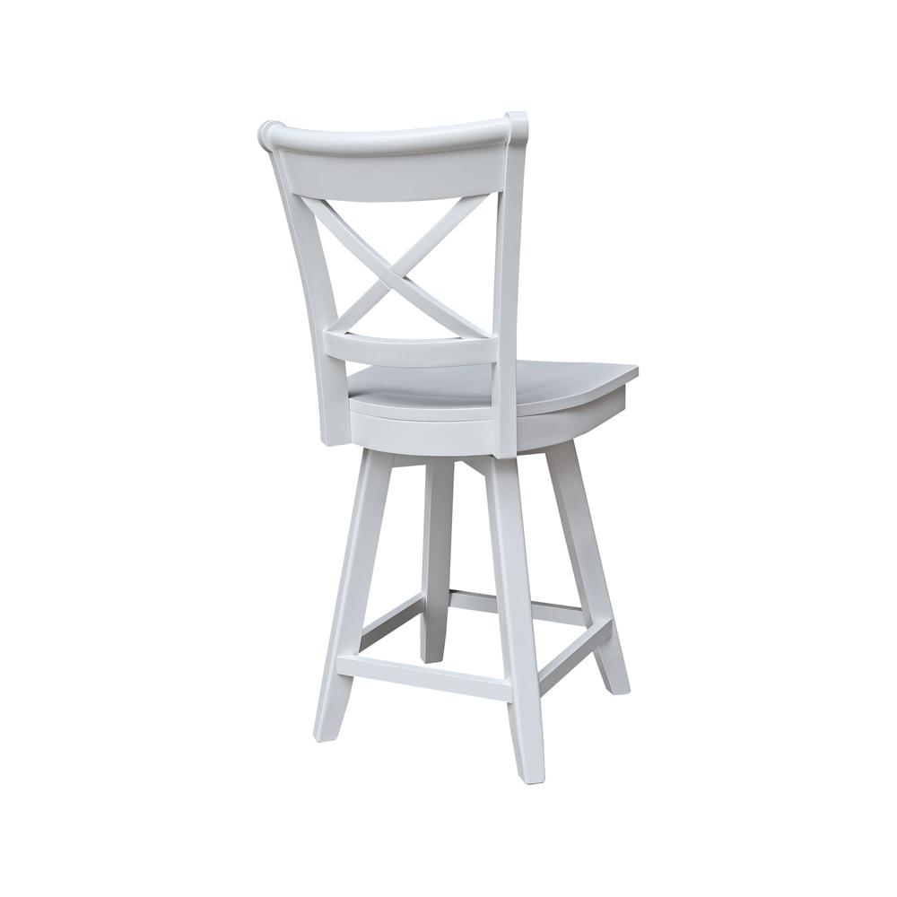 Charlotte Counter Height Stool with 24 in. H Swivel Seat in White. Picture 6