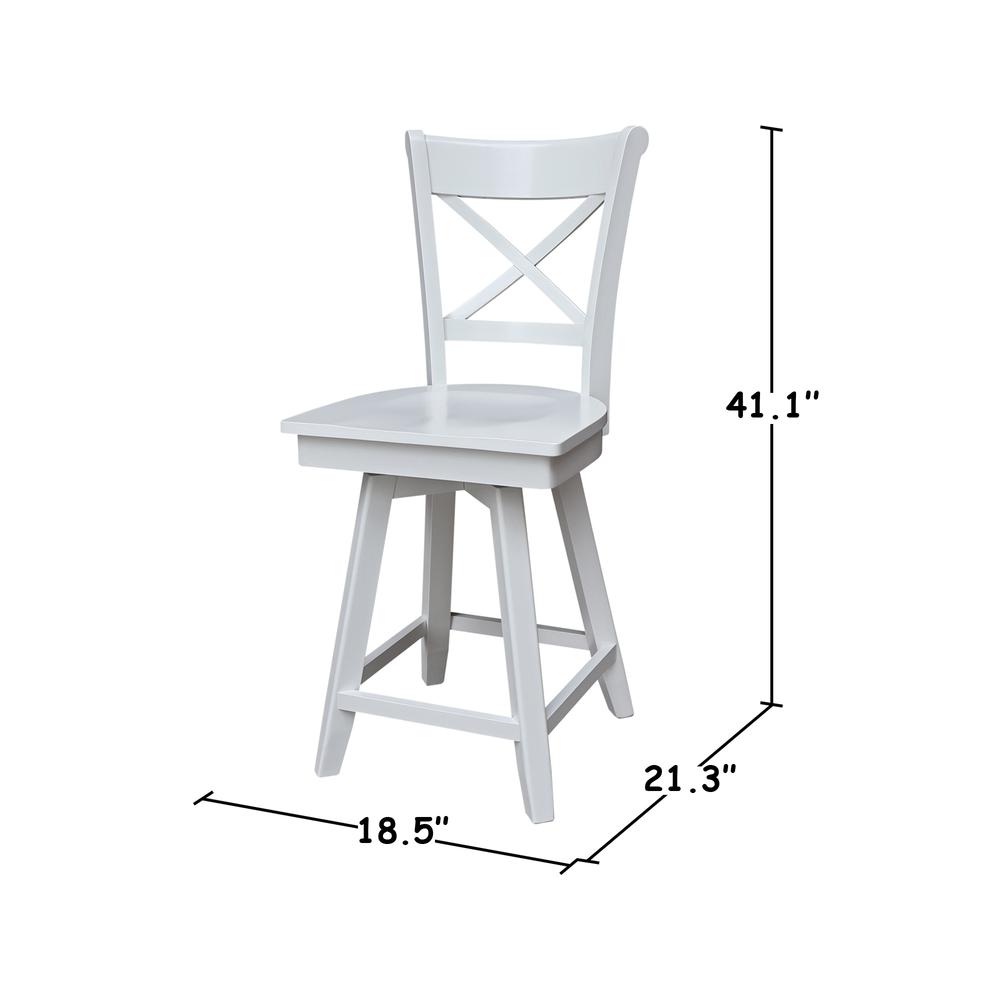 Charlotte Counter Height Stool with 24 in. H Swivel Seat in White. Picture 12