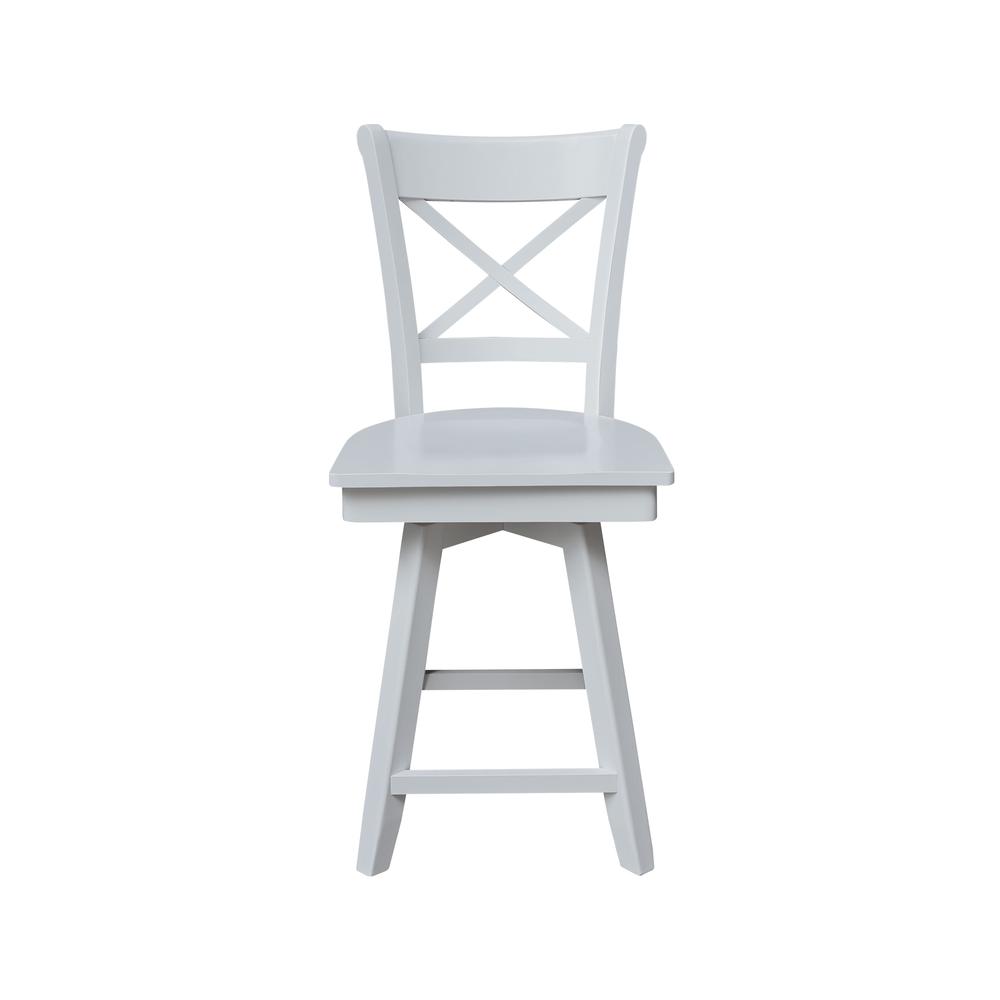 Charlotte Counter Height Stool with 24 in. H Swivel Seat in White. Picture 3
