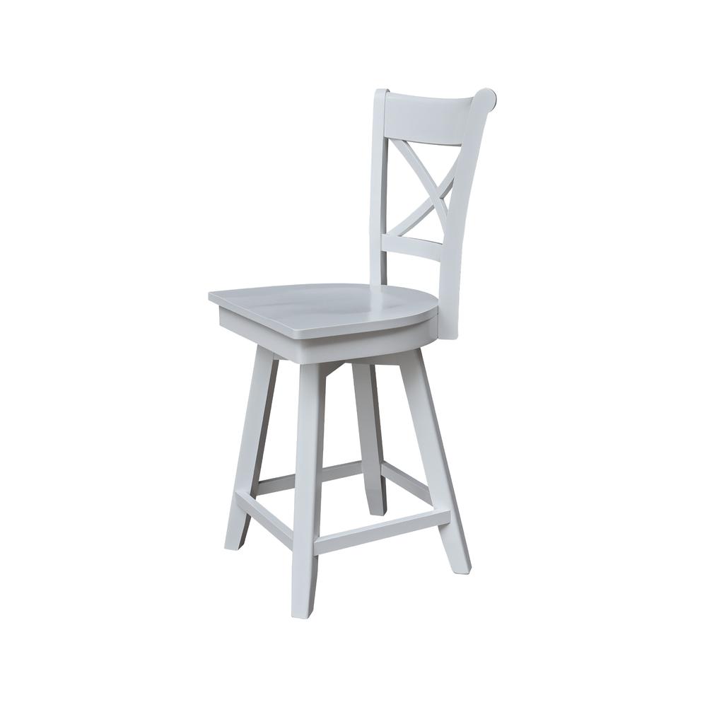 Charlotte Counter Height Stool with 24 in. H Swivel Seat in White. Picture 5