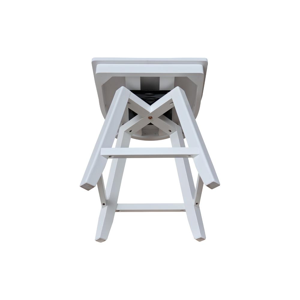 Charlotte Counter Height Stool with 24 in. H Swivel Seat in White. Picture 11