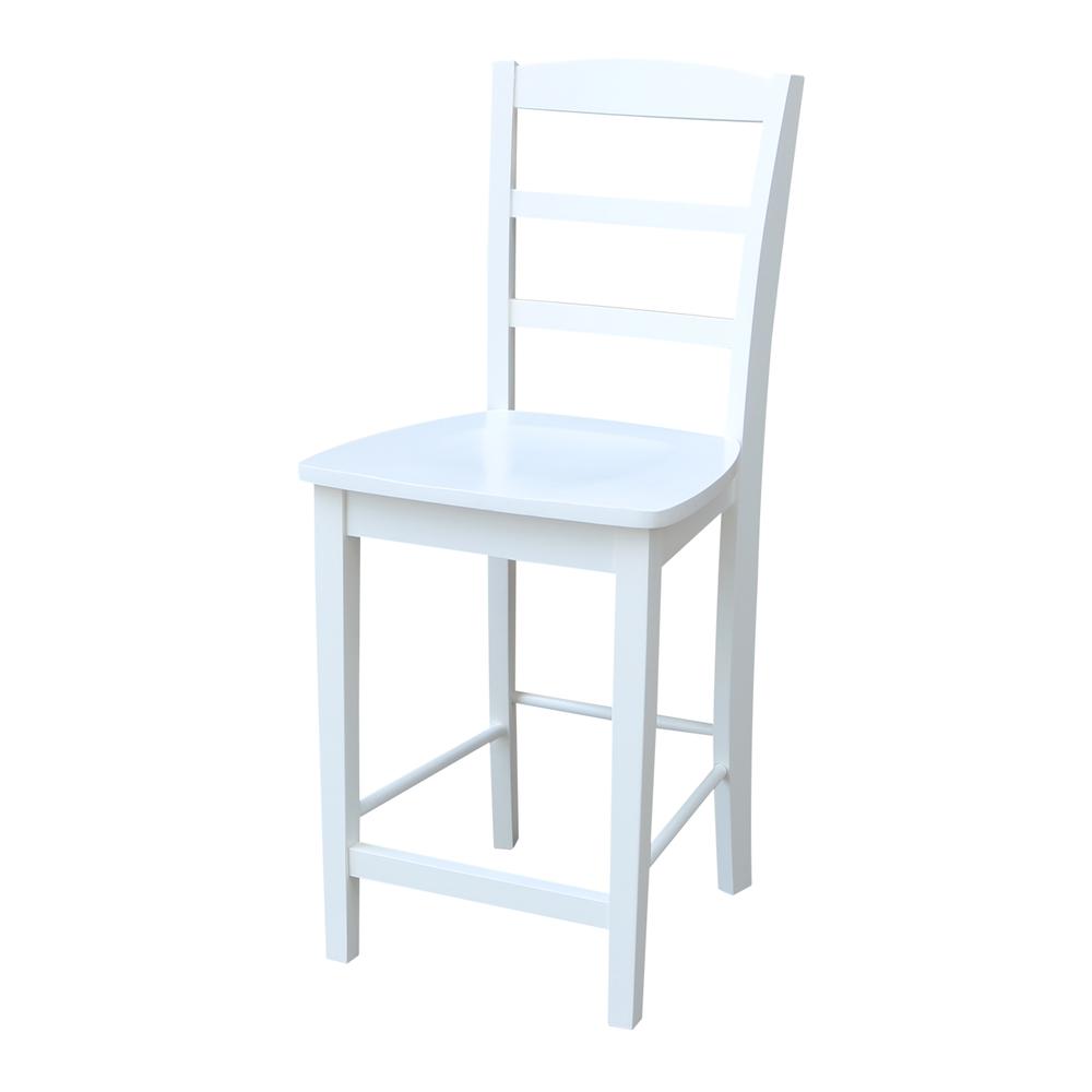 Madrid Counter height Stool - 24" Seat Height, White. Picture 7