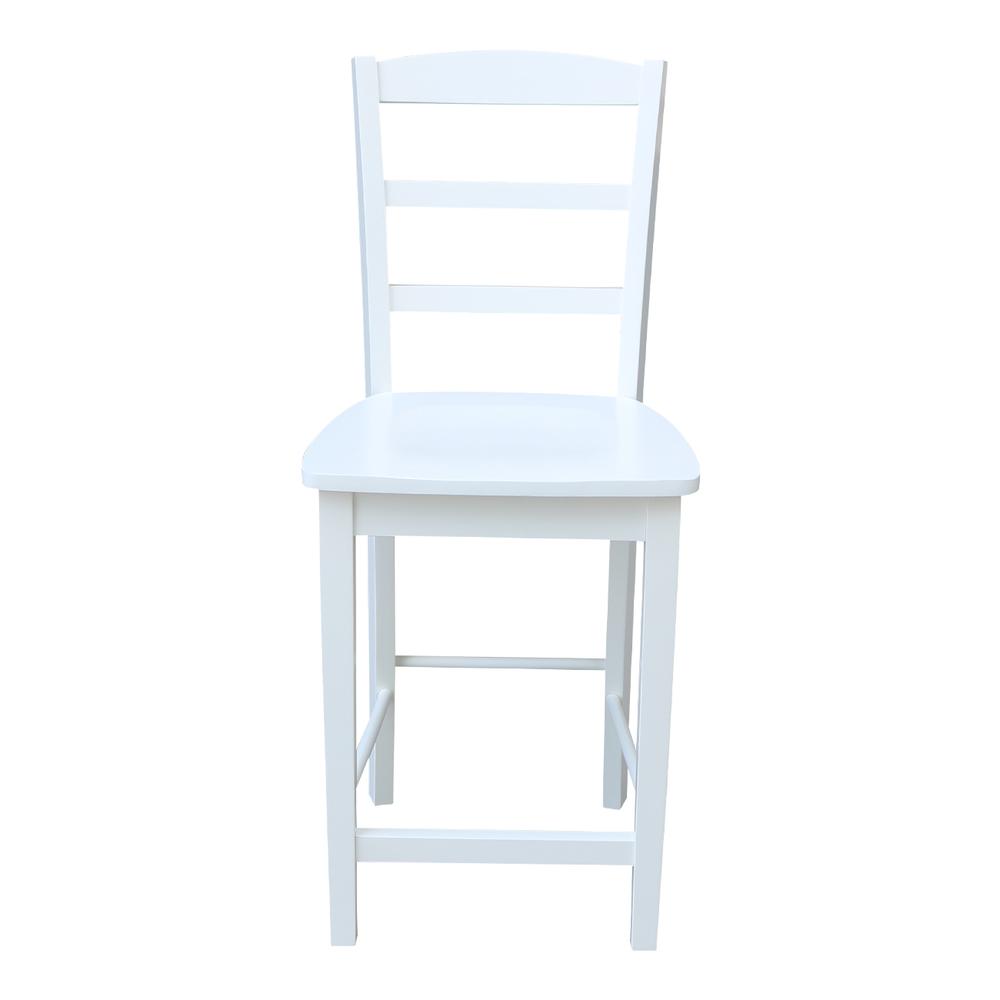 Madrid Counter height Stool - 24" Seat Height, White. Picture 3