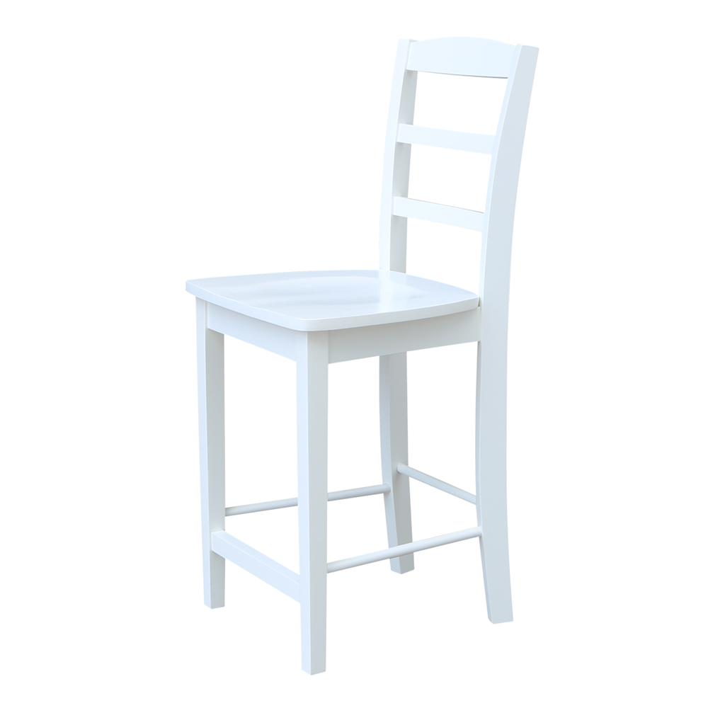 Madrid Counter height Stool - 24" Seat Height, White. Picture 4