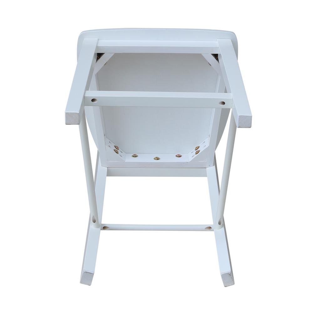 Madrid Counter height Stool - 24" Seat Height, White. Picture 5