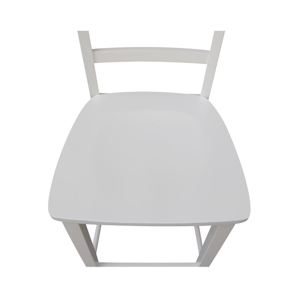 Madrid Counter height Stool - 24" Seat Height, White. Picture 6