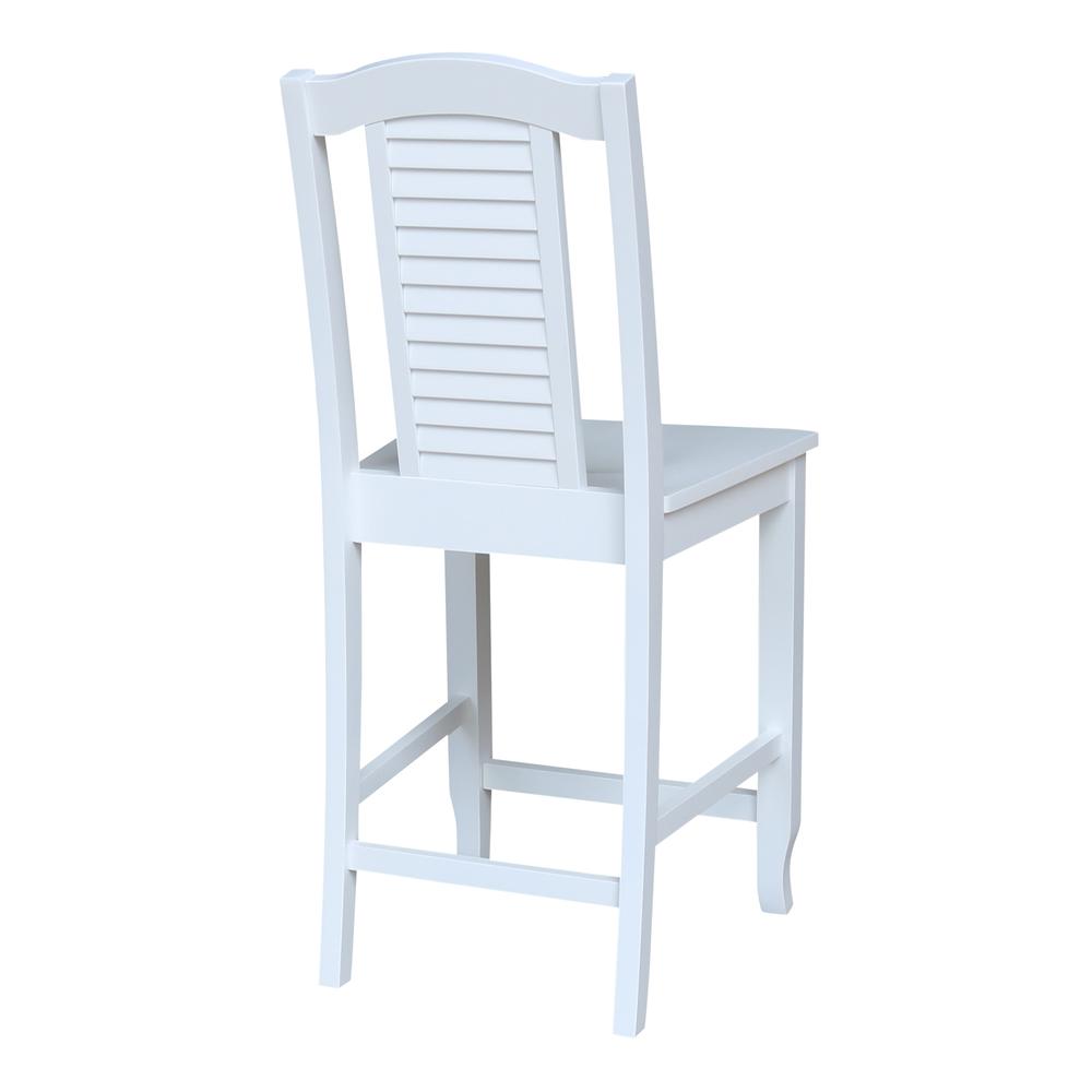 Seaside Counterheight Stool, 24" Seat Height, White. Picture 1
