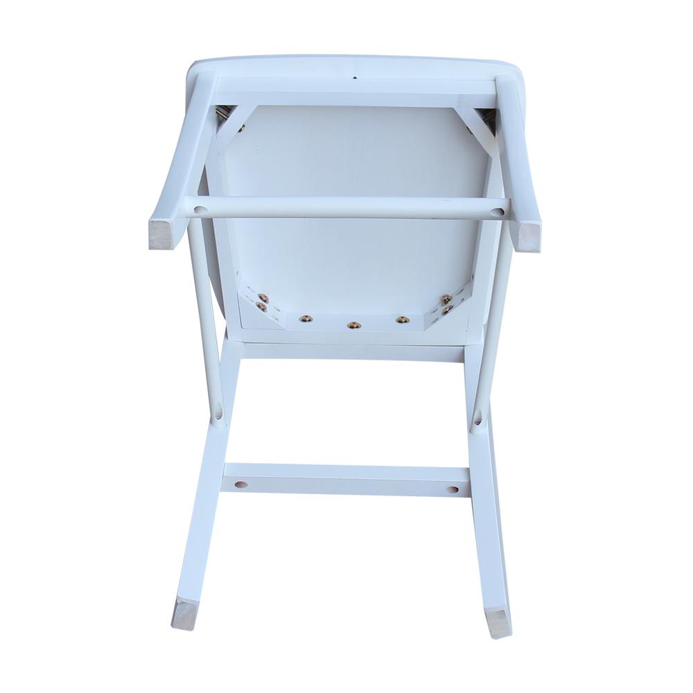 X-Back Counter height Stool - 24" Seat Height, White. Picture 9