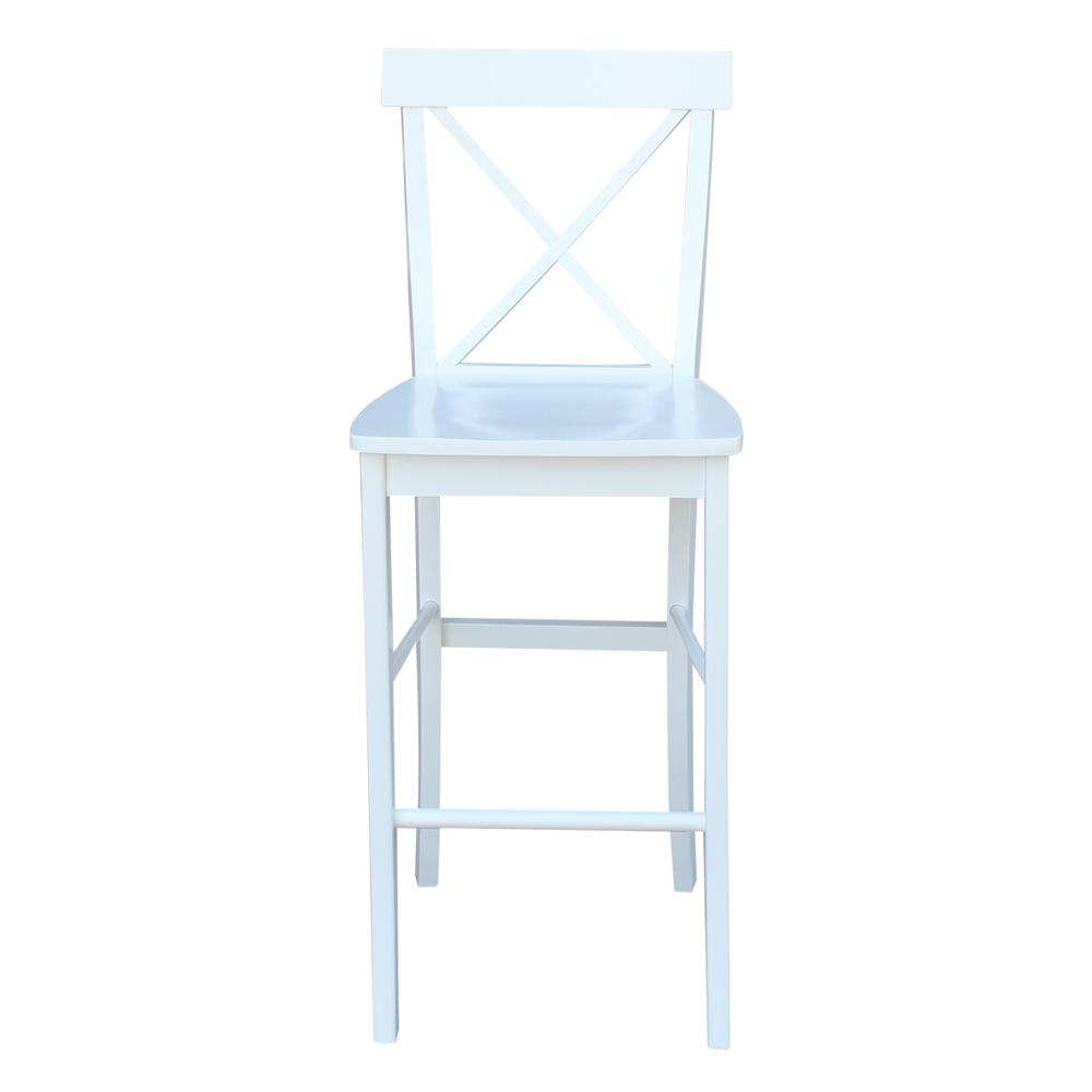 X-Back Bar height Stool - 30" Seat Height, White. Picture 5