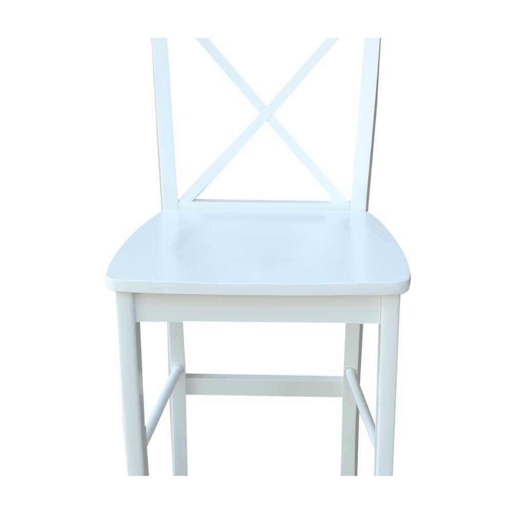 X-Back Bar height Stool - 30" Seat Height, White. Picture 10