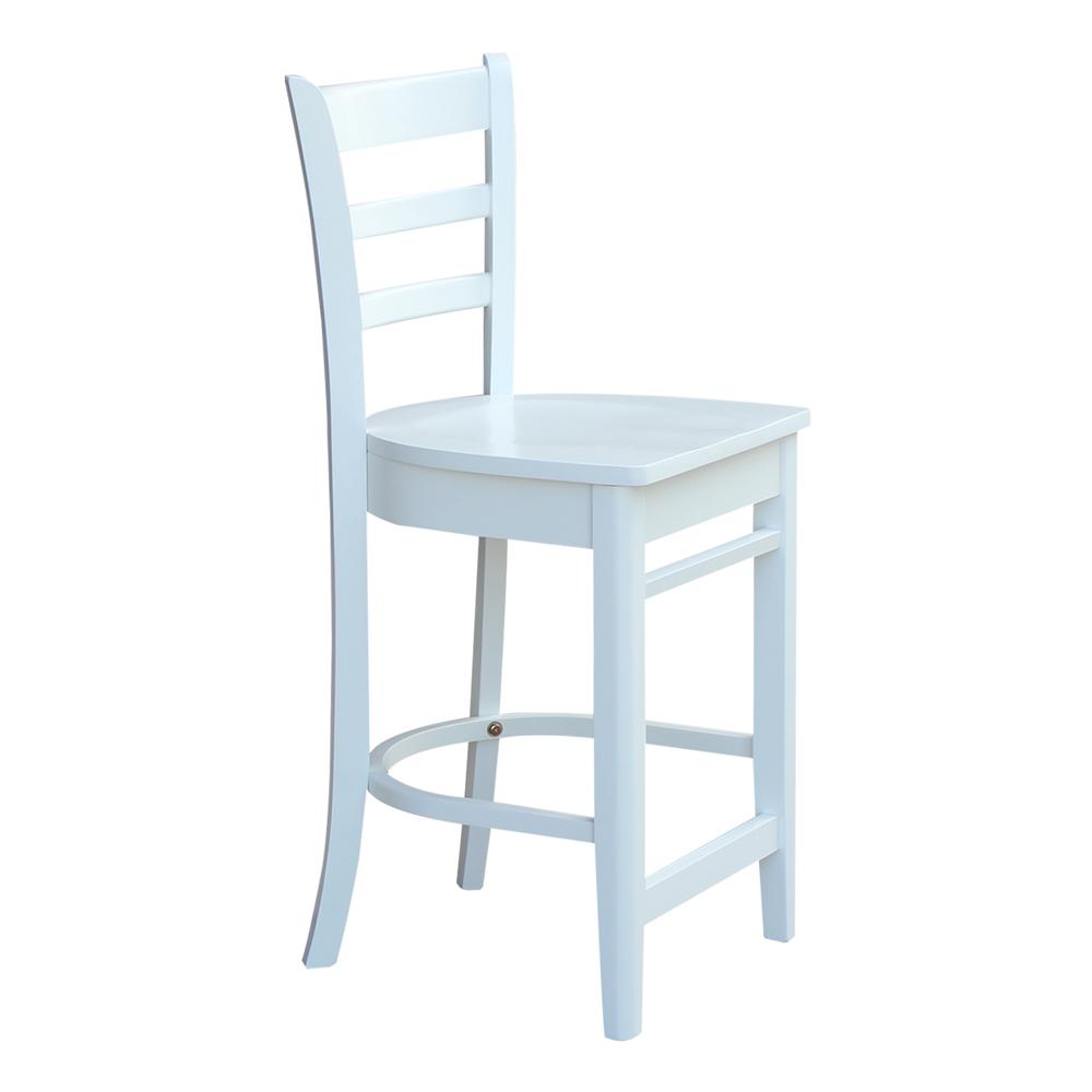 Emily Counter height Stool - 24" Seat Height, White. Picture 8