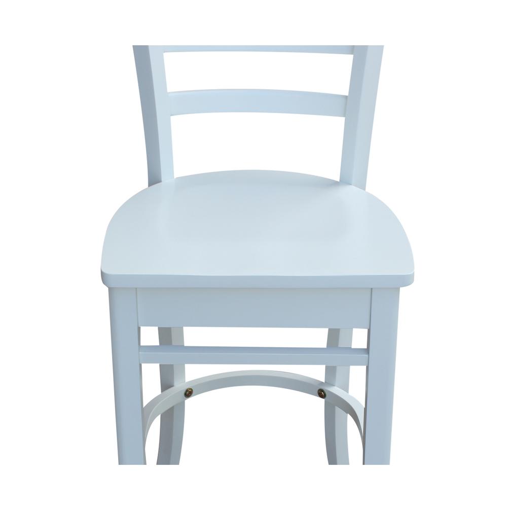 Emily Counter height Stool - 24" Seat Height, White. Picture 10