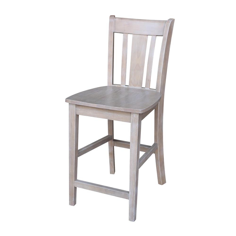 San Remo Counter height Stool - 24" Seat Height, Washed Gray Taupe. Picture 8