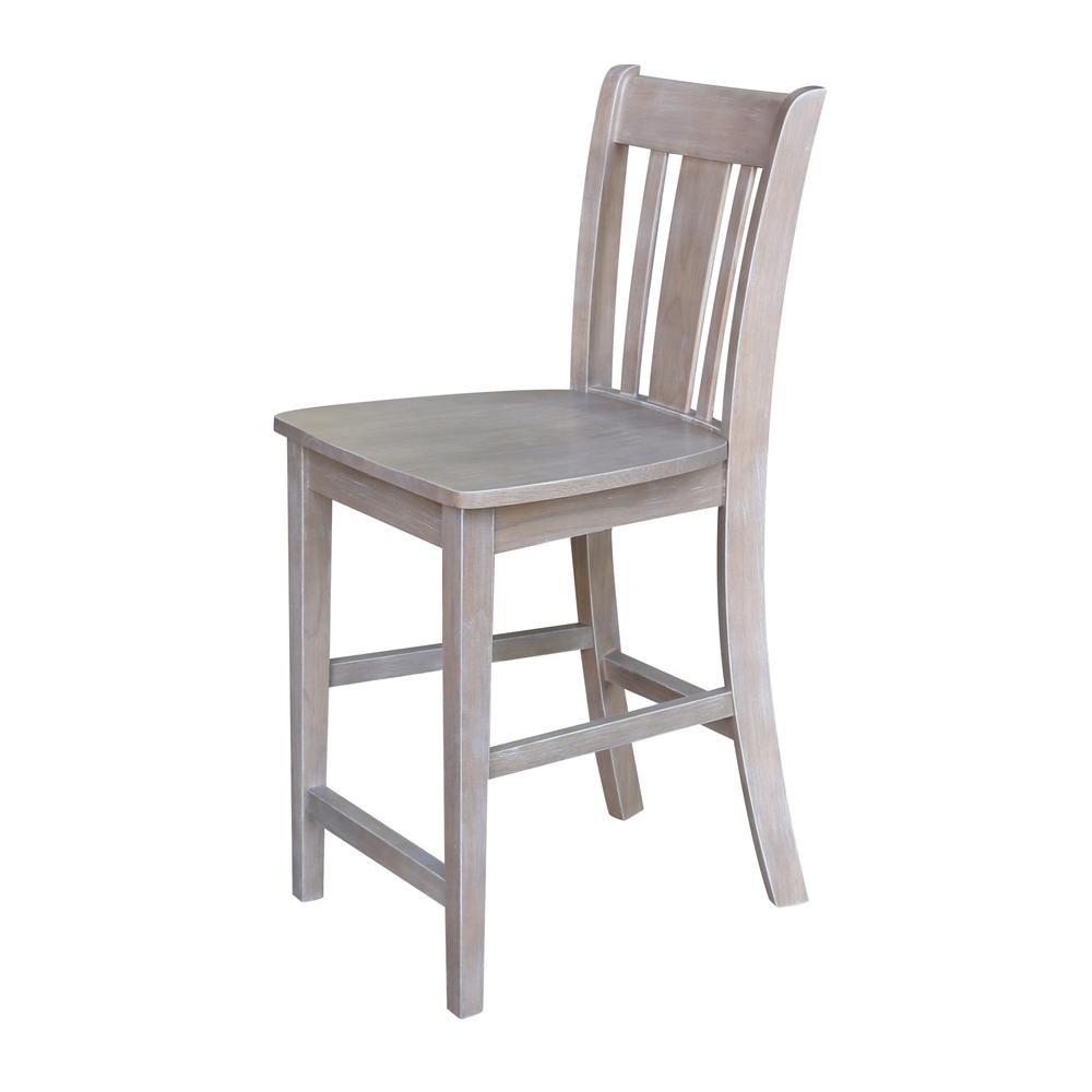 San Remo Counter height Stool - 24" Seat Height, Washed Gray Taupe. Picture 5