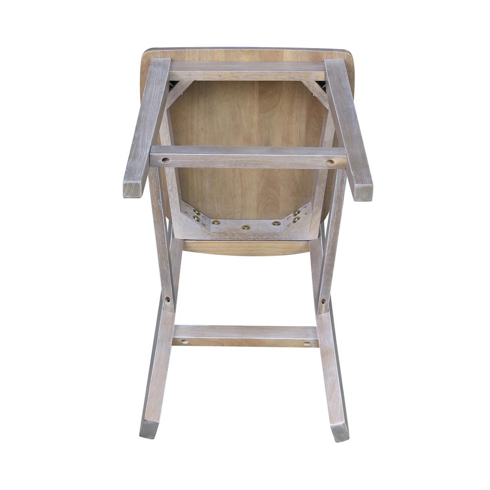 San Remo Counter height Stool - 24" Seat Height, Washed Gray Taupe. Picture 6