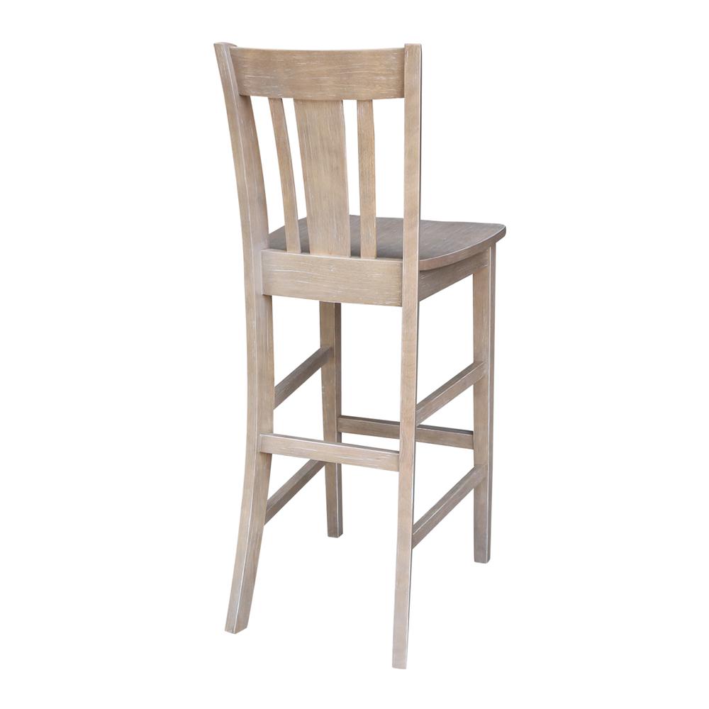 San Remo Bar height Stool - 30" Seat Height, Washed Gray Taupe. Picture 1
