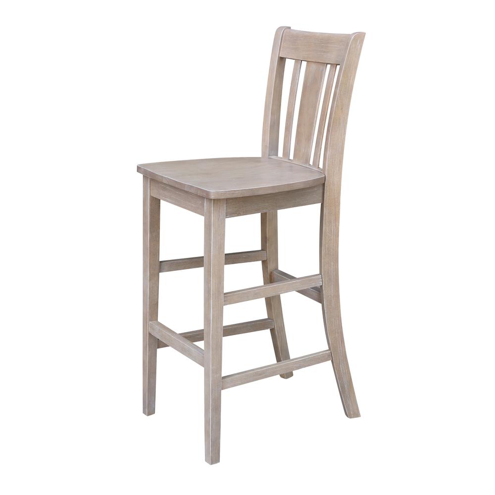 San Remo Bar height Stool - 30" Seat Height, Washed Gray Taupe. Picture 5