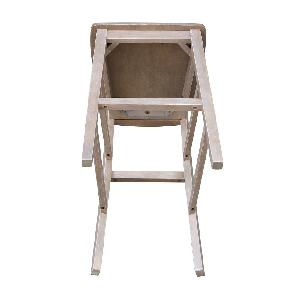 San Remo Bar height Stool - 30" Seat Height, Washed Gray Taupe. Picture 6