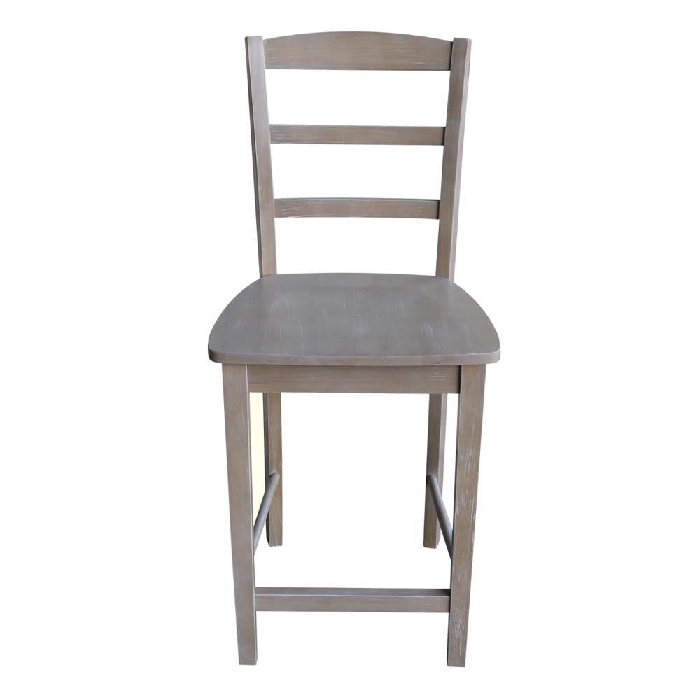 Madrid Counter height Stool - 24" Seat Height, Washed Gray Taupe. Picture 3