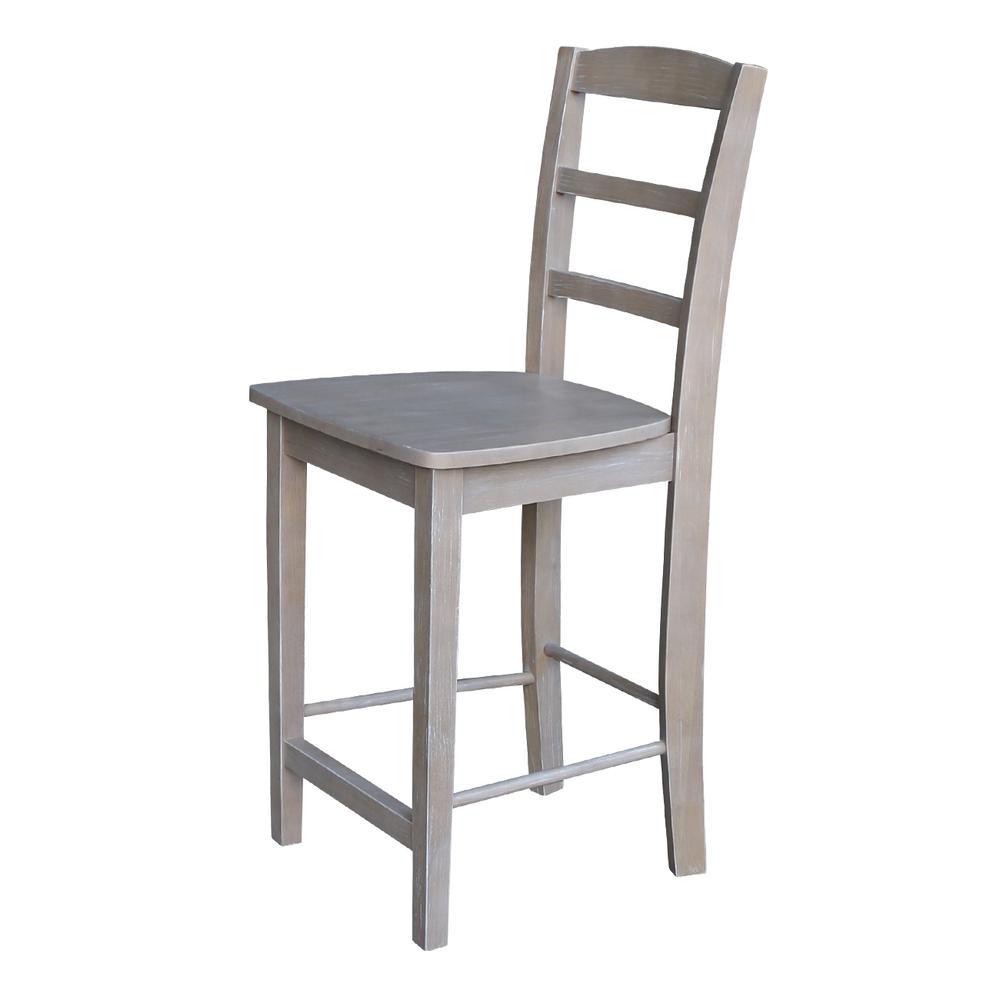 Madrid Counter height Stool - 24" Seat Height, Washed Gray Taupe. Picture 4