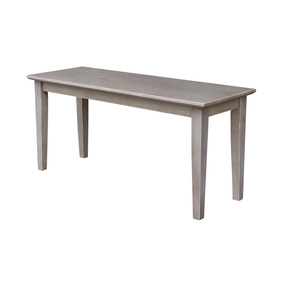 Shaker Styled Bench , Washed Gray Taupe. Picture 1