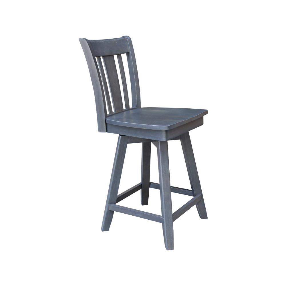 San Remo Counter Height Stool with 24 in. H Swivel Seat in Heather Gray. Picture 5